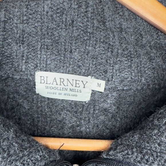Blarney Woolen Mills Medium cardigan Cable Knit Made In Ireland 100% Wool - Picture 2 of 5